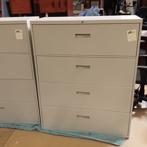 used steelcase 4 drawer lateral file cabinet (putty) | anderson's