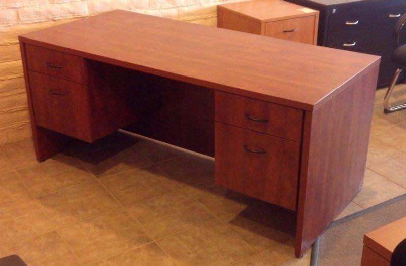New Case Products 30"X 66" Desk Double Pedestal Andersons Office