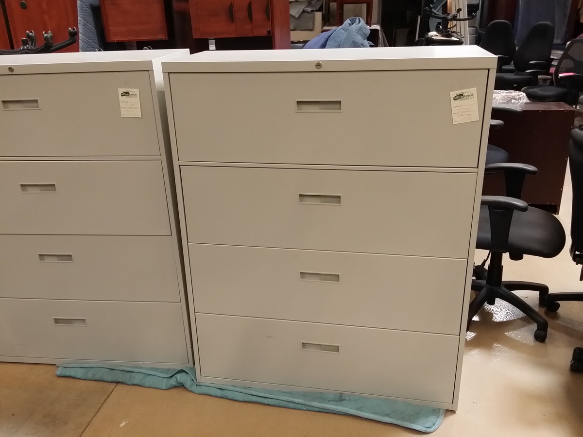 Used Steelcase 4 Drawer Lateral File (Putty) Andersons Office